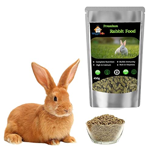 WiggleBoo Rabbit Pellet Food Rich in Vitamins D, Minerals,Calcium & Healthy Food for All Kinds of Rabbit Every Bite Have Nutrition (450gm) - Image 1