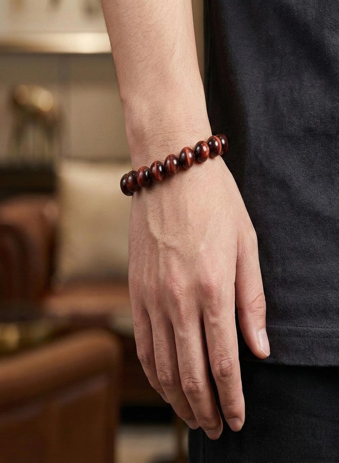 THE MEN THING SENDAN - 12mm Beads Bracelet with Natural Stone - 7 inch Stretch Bracelet - Image 2