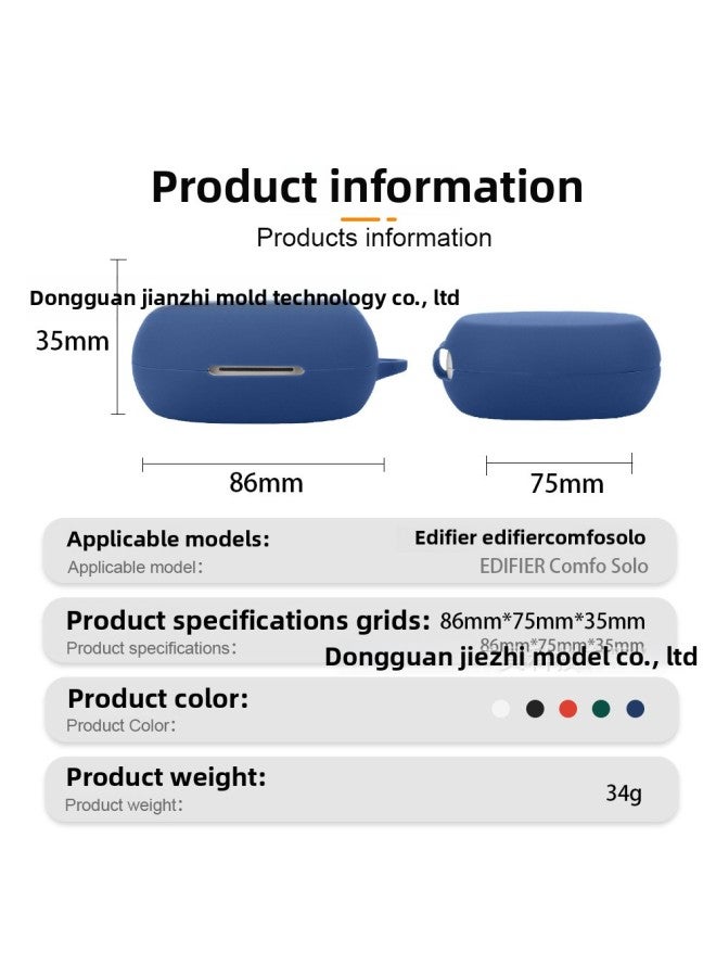 Edifier Comfo Solo Silicone Protective Case Soft Rubber Shell Charging Case Storage Bag For Headphones Durable Cover Protection-Color:Dark Blue-Model:Comfo Solo