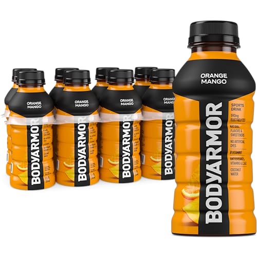 BODYARMOR Sports Drink Orange Mango Electrolyte Drink Hydration 12 Fl Oz Bottles 8 Pack Flavored Coconut Water with B Vitamins  Antioxidants - Image 1