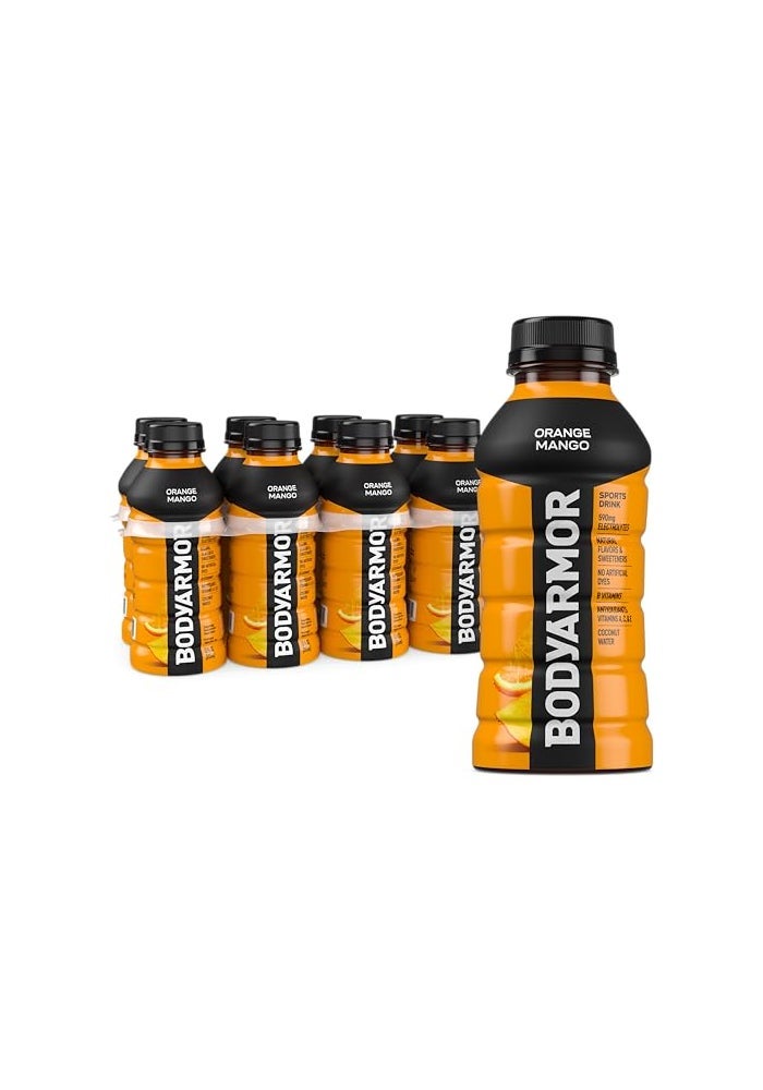 BODYARMOR Sports Drink Orange Mango Electrolyte Drink Hydration 12 Fl Oz Bottles 8 Pack Flavored Coconut Water with B Vitamins  Antioxidants - Image 1