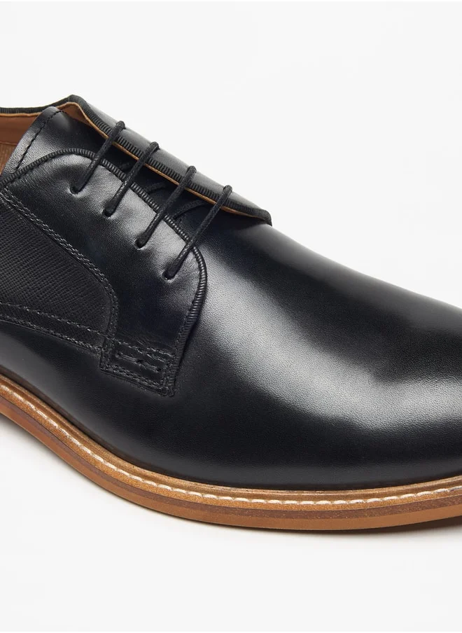 دوتشيني Men's Solid Lace-Up Derby Shoes