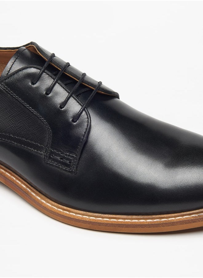DUCHINI - Men's Solid Lace-Up Derby Shoes - Image 1