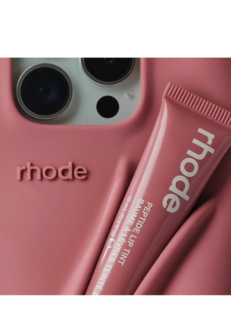 Rhode iPhone 14 Pro Max Phone Case with Lip Gloss ,Silicone Shockproof and Scratch-Resistant Protective Case,Phone Rhode Case with Silicone Lipstick Holder,Applicable to iPhone 14 Pro Max-(Salty Tan） - Image 3