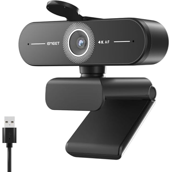 rayihni C60E 4K WEBCAM FOR PC - ULTRA 4K HD, PDAF AUTOFOCUS, DUAL NOISE-CANCELLING MICS, 73° FOV, AUTO LIGHT CORRECTION, USB PLUG&PLAY, PRIVACY COVER, IDEAL FOR HIGH-END BUSINESS MEETINGS&LIVE STREAMING - Image 1