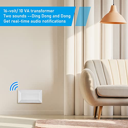 Saillong Wired Doorbell Chime, 16V 10VA Front and Rear Door Chime for Home Wall Inside, Compatible with Doorbell Botton and Transformer, Two Loud Sounds - Image 5