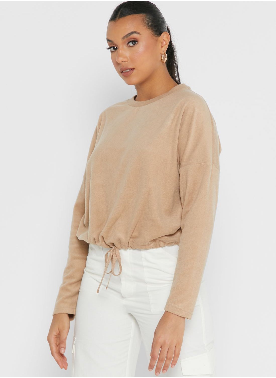 Drawstring hotsell waist sweater