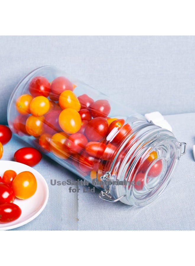Scybe Glass Sealed Jar With Scale Bubble Wine Container Sealed Jar Food Grade Pickle Jar Lanshi 1200ml 2pcs - Image 2