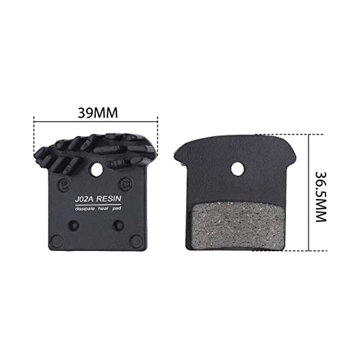 JFOYH 2 Pairs J02A Resin Disc Brake Pads with Cooling Fin, Compatible with XTR M9000/DEORE XT M8100/DEORE XT M8000/DEORE XT M780/SLX M7100/SLX M7000/SLX M670/SLX M660/DEORE M6100/DEORE M5100 - Image 2