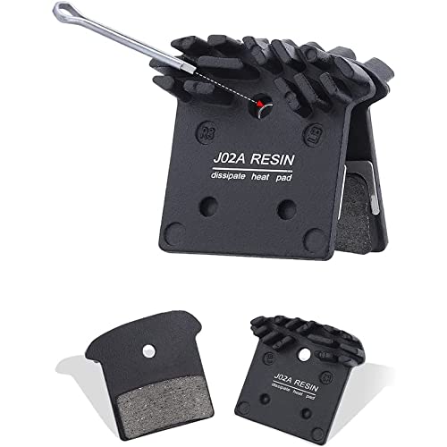 JFOYH 2 Pairs J02A Resin Disc Brake Pads with Cooling Fin, Compatible with XTR M9000/DEORE XT M8100/DEORE XT M8000/DEORE XT M780/SLX M7100/SLX M7000/SLX M670/SLX M660/DEORE M6100/DEORE M5100 - Image 3