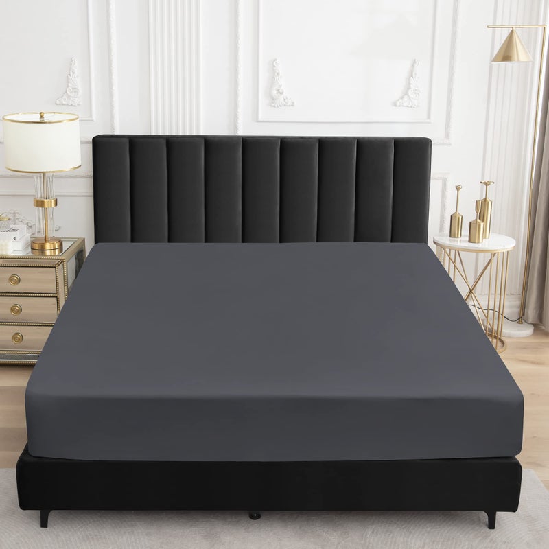 Sufdari Queen Size Mattress Protector Waterproof Mattress Protector Fitted Sheet Style Mattress Cover with 18"" Deep Pocket Washable and Comfortable-Deep Gray Queen - Image 2