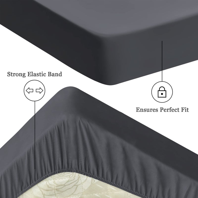 Sufdari Queen Size Mattress Protector Waterproof Mattress Protector Fitted Sheet Style Mattress Cover with 18"" Deep Pocket Washable and Comfortable-Deep Gray Queen - Image 4