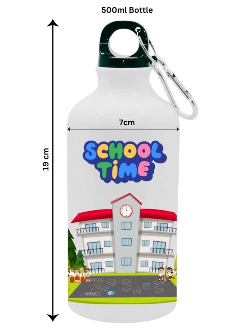SiestaSafari Kids Water Bottle, 500ml, School Time Print, for School, Travel, Activities, Girls, Boys  - Image 3