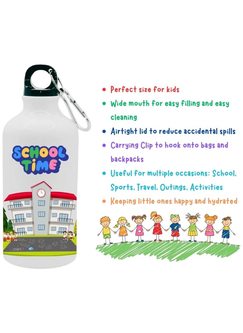 SiestaSafari Kids Water Bottle, 500ml, School Time Print, for School, Travel, Activities, Girls, Boys  - Image 4