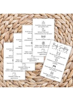 Lashicorn Body Sculpting Aftercare Instruction Cards ; 50 Pack ; 2 X 3.5” Inch Business Card ; Body Sculpting Supplies ; Black And White Minimalist Contouring  - Image 5