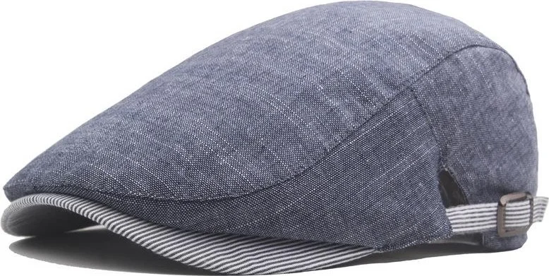 Valkyrie Italian Style Men's Cap Hat Buckle Adjustable Sweatproof Plain Men's Navy Blue