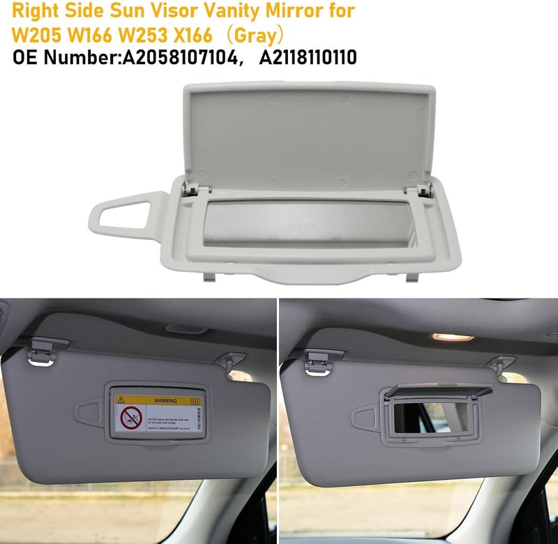 Abodvu Right Side Sun Visor Vanity Mirror Cover for Mercedes Benz - Image 3