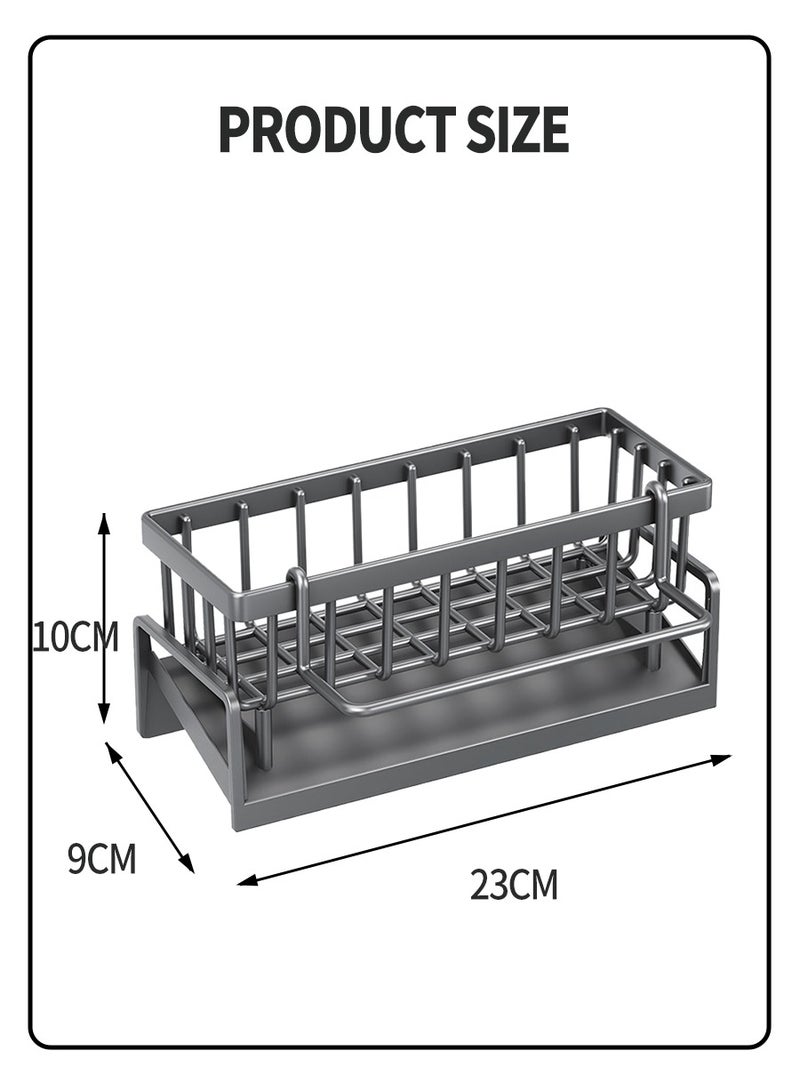 BEIRUI Drainer racks, Kitchen Sink Sponge Racks, Drain Racks, Sink Caddies with Cloth Racks and Dividers, Brushes, Sponges, Detergent Dispenser Storage, Bathroom and Kitchen Utensils Dishwashing Sponge Racks  - Image 3