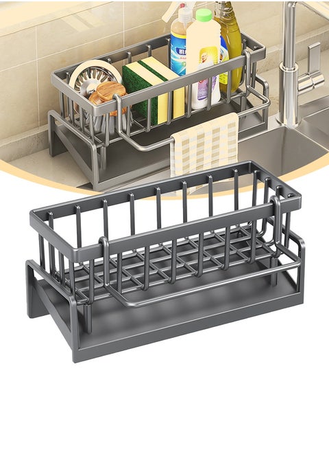 Drainer racks, Kitchen Sink Sponge Racks, Drain Racks, Sink Caddies with Cloth Racks and Dividers, Brushes, Sponges, Detergent Dispenser Storage, Bathroom and Kitchen Utensils Dishwashing Sponge Racks