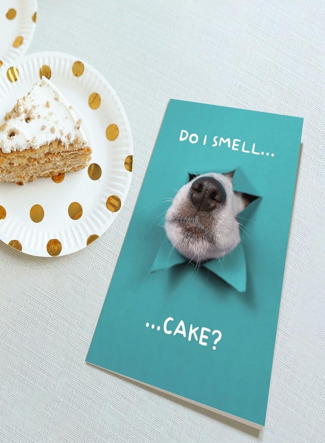 Obbyidk Funny Dog Birthday Cake Card, Cute Birthday Card from Dogs, Humor Dog Peeking Through Card, Do I Smell... Cake? - Image 4