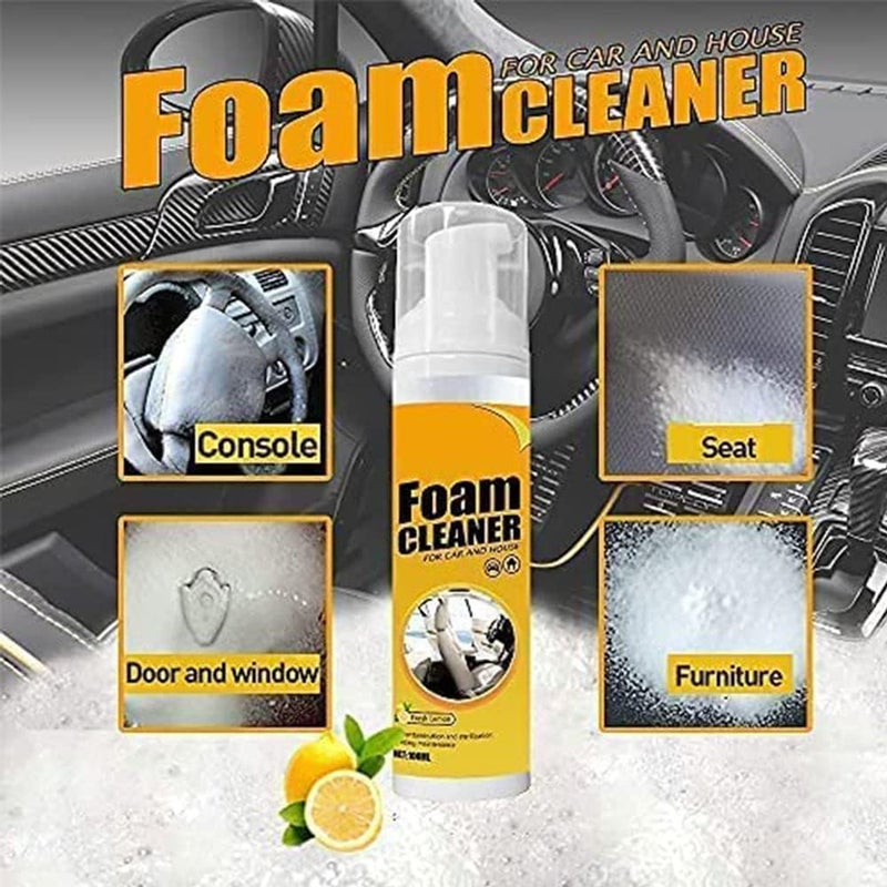 Multipurpose Foam Cleaner Spray, Atidottech Foam Cleaner, Interior Lemony Foam Cleaner, All-Purpose Household Cleaners For Car And Kitchen, Powerful Stain Removal Kit (150ML-2PCS) - Image 4