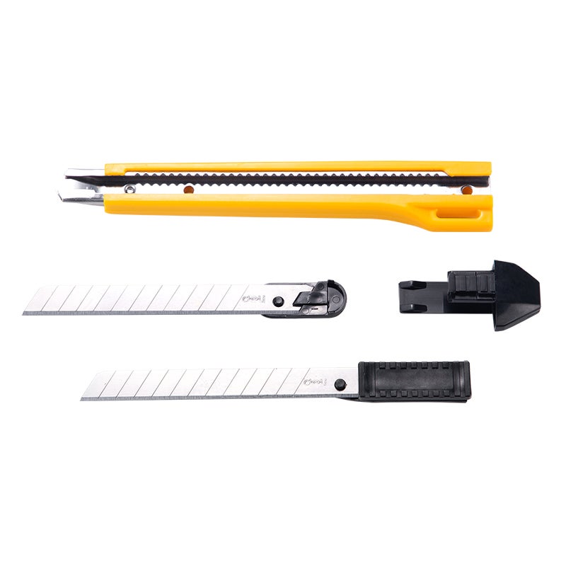 ديلي مشرط قطع احترافي بشفرة قابلة للكسر مع 13 جزء وشفرة فولاذ SK5 – أصفر - Image 5