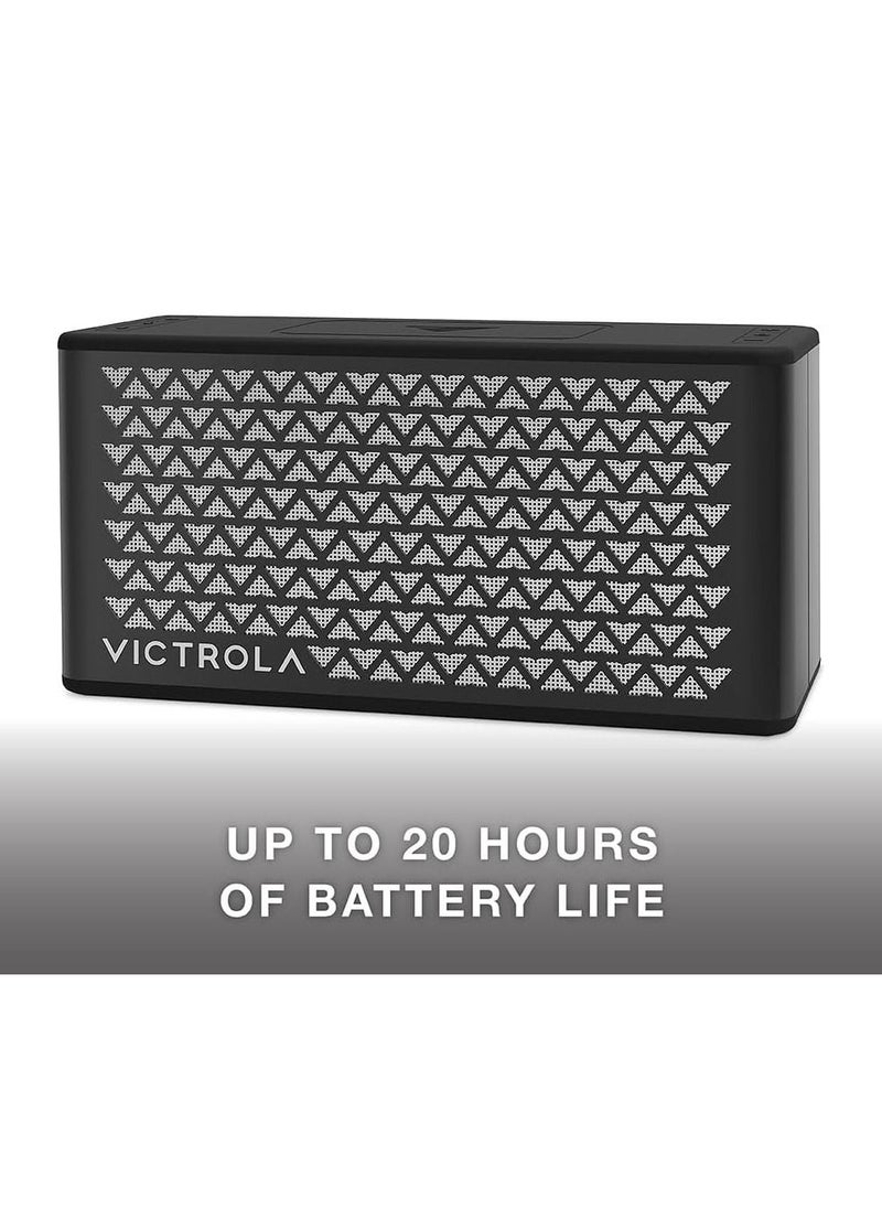 VICTROLA Victrola Music Edition 2 Tabletop Bluetooth Speaker Portable IP67 Water and Dust Resistant 20 Hour Battery Life Multi-Speaker Pairing Premium Sound and Passive Bass Radiator Black  - Image 4