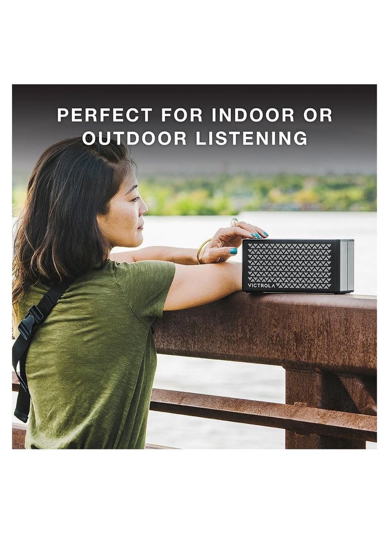 VICTROLA Victrola Music Edition 2 Tabletop Bluetooth Speaker Portable IP67 Water and Dust Resistant 20 Hour Battery Life Multi-Speaker Pairing Premium Sound and Passive Bass Radiator Black  - Image 2