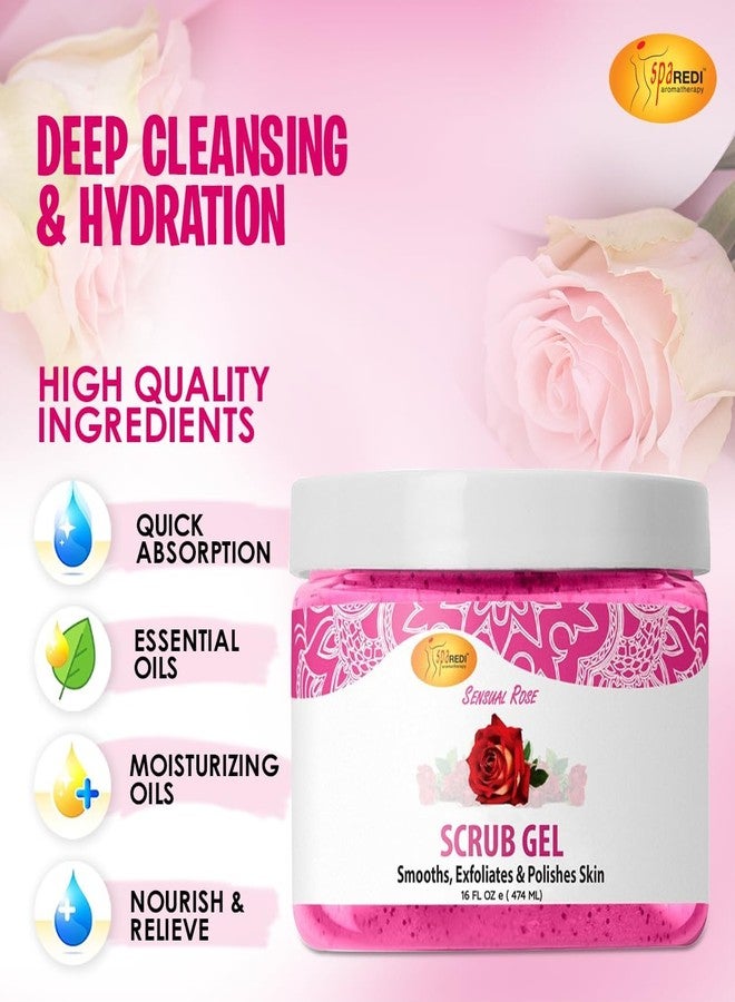 SPA REDI - Exfoliating Scrub Pumice Gel, Sensual Rose, 16 oz - Manicure, Pedicure and Body Exfoliator Infused with Hyaluronic Acid, Amino Acids, Panthenol and Comfrey Extract - Image 5