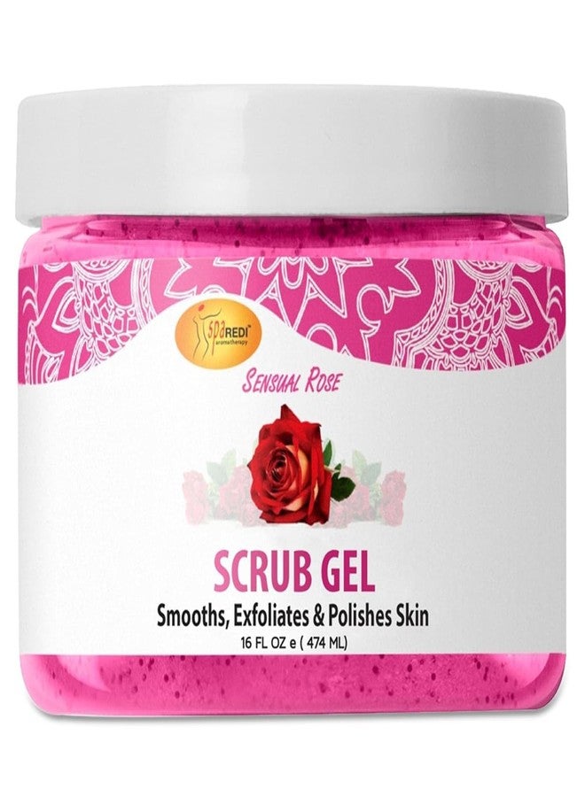 SPA REDI - Exfoliating Scrub Pumice Gel, Sensual Rose, 16 oz - Manicure, Pedicure and Body Exfoliator Infused with Hyaluronic Acid, Amino Acids, Panthenol and Comfrey Extract - Image 1