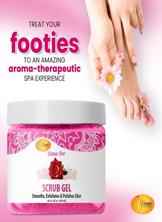 SPA REDI - Exfoliating Scrub Pumice Gel, Sensual Rose, 16 oz - Manicure, Pedicure and Body Exfoliator Infused with Hyaluronic Acid, Amino Acids, Panthenol and Comfrey Extract - Image 4