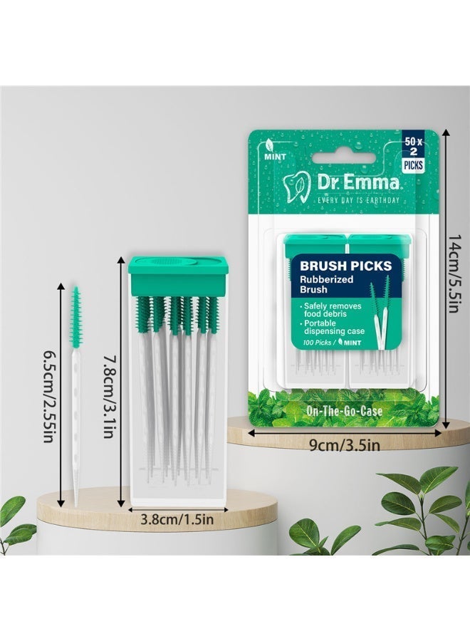 Dr.Emma 200-Piece Interdental Tooth Flossing Head Oral Dental Hygiene Brush, Dental Floss Toothpick Braces Brush Tooth Cleaning Tool Care Tool - Image 4
