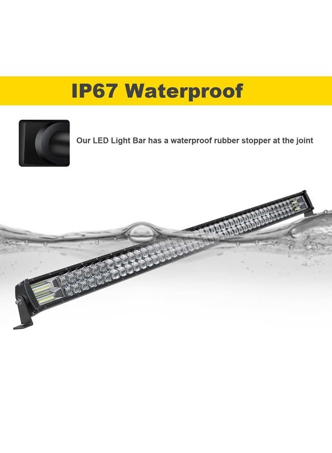 Feelon 5D 52'' inch Curved LED Light Bar + 4'' inch White/Amber Yellow LED Pods Strobe Light Driving Fog Light Spot Flood Combo Beam Offroad Lighting with Switch Wiring Harness for Truck Pickup ATV - Image 5