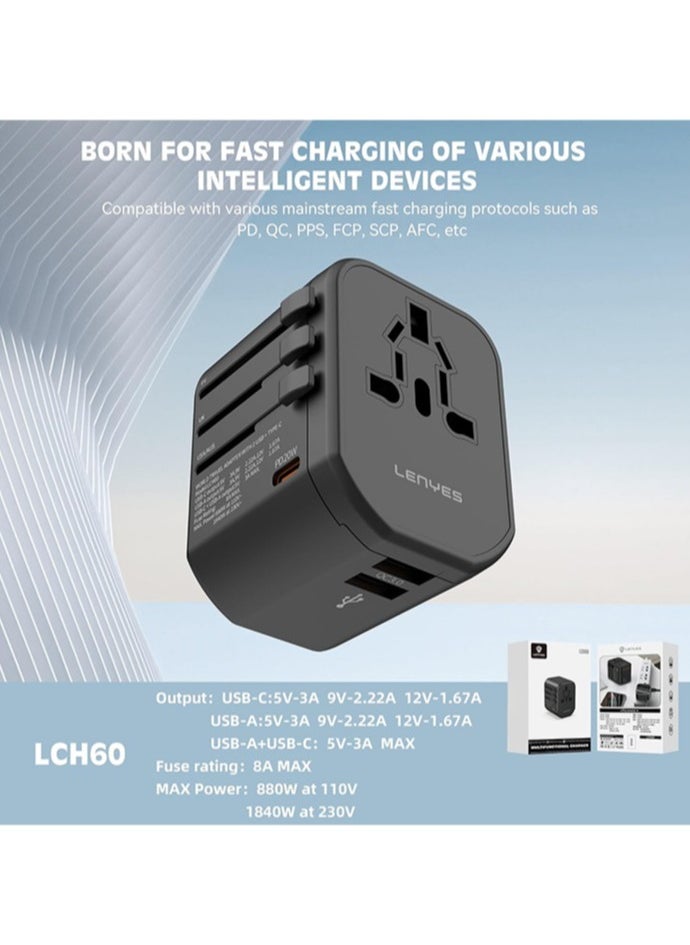 Lenyes - Lenyes Charger LCH60: 20W 2-in-1 Socket Fast Charger with GaN Technology - Image 1