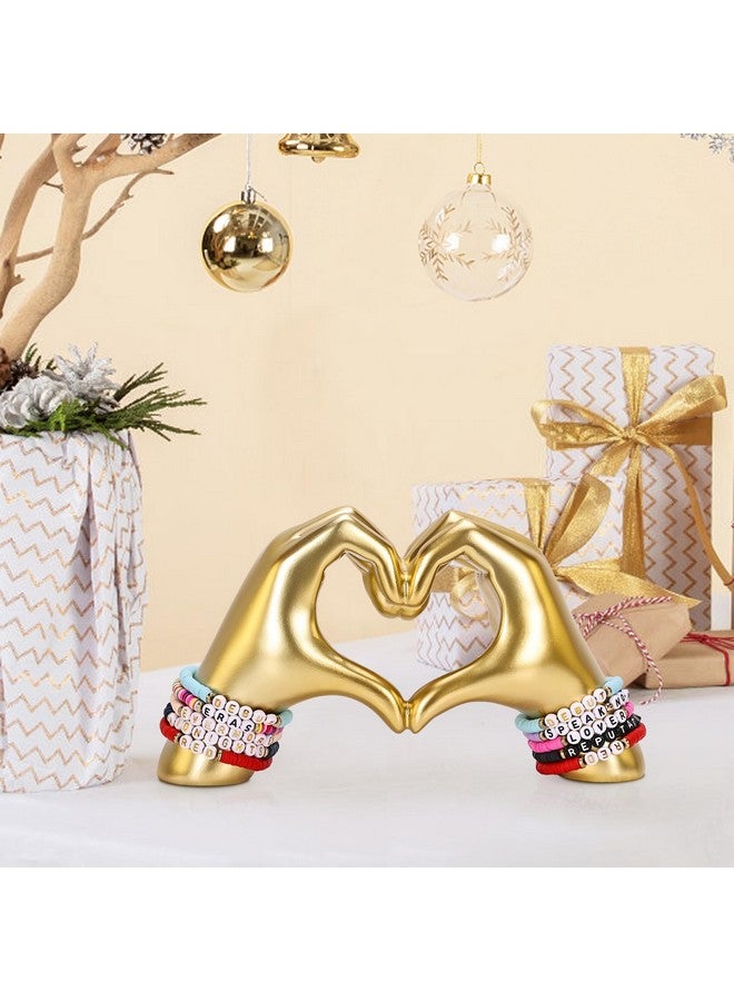 DOVDOV Heart Hand Sculpture, Gold Shelf Decoration Aesthetics for Room Bookshelf Coffee Table Dining Table Centerpiece, Birthday Gift and Memorial Gift for Women, Girlfriend Girls Mom. - Image 3