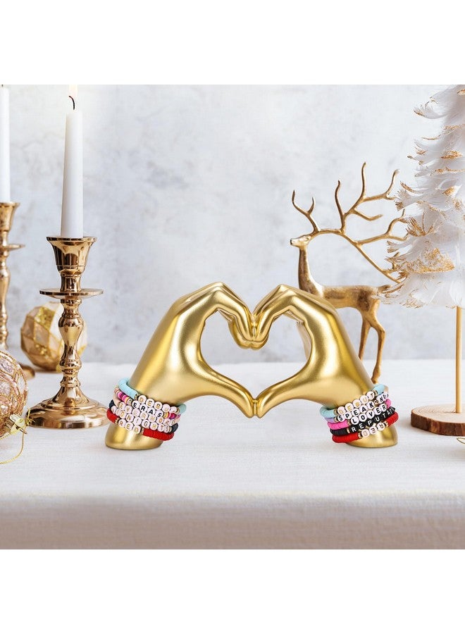 DOVDOV Heart Hand Sculpture, Gold Shelf Decoration Aesthetics for Room Bookshelf Coffee Table Dining Table Centerpiece, Birthday Gift and Memorial Gift for Women, Girlfriend Girls Mom. - Image 2