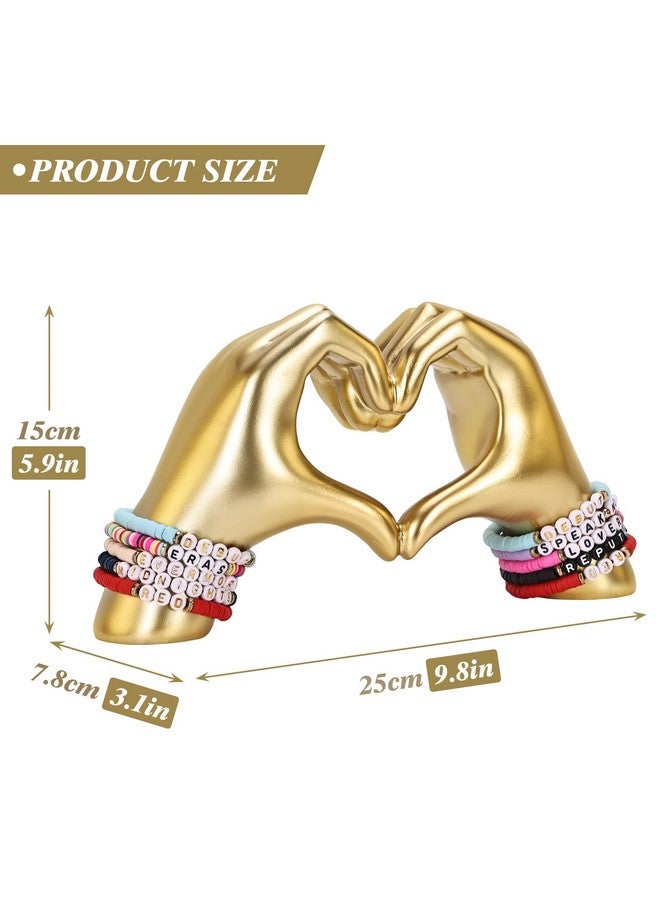 DOVDOV Heart Hand Sculpture, Gold Shelf Decoration Aesthetics for Room Bookshelf Coffee Table Dining Table Centerpiece, Birthday Gift and Memorial Gift for Women, Girlfriend Girls Mom. - Image 1