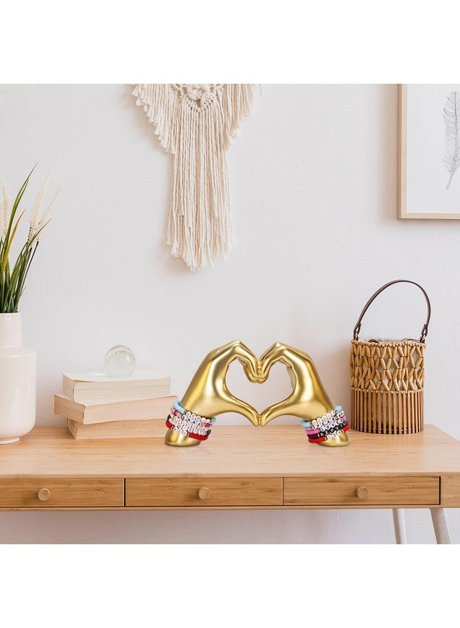 DOVDOV Heart Hand Sculpture, Gold Shelf Decoration Aesthetics for Room Bookshelf Coffee Table Dining Table Centerpiece, Birthday Gift and Memorial Gift for Women, Girlfriend Girls Mom. - Image 4