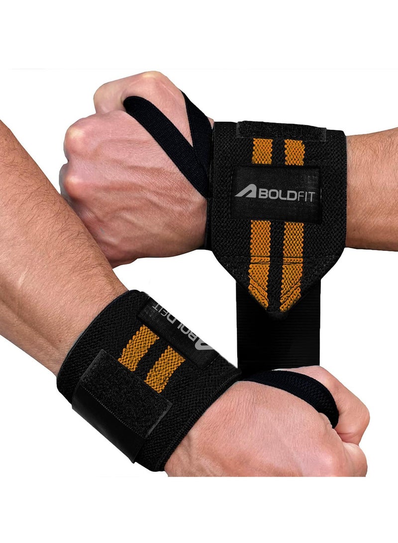 BOLDFIT Wrist Supporter For Gym Wrist Band For Men Gym & Women With Thumb Loop Straps - Wrist Wrap Gym Accessories For Men Hand Grip & Wrist Support Sports Straps For Gym, Weightlifting  - Image 1