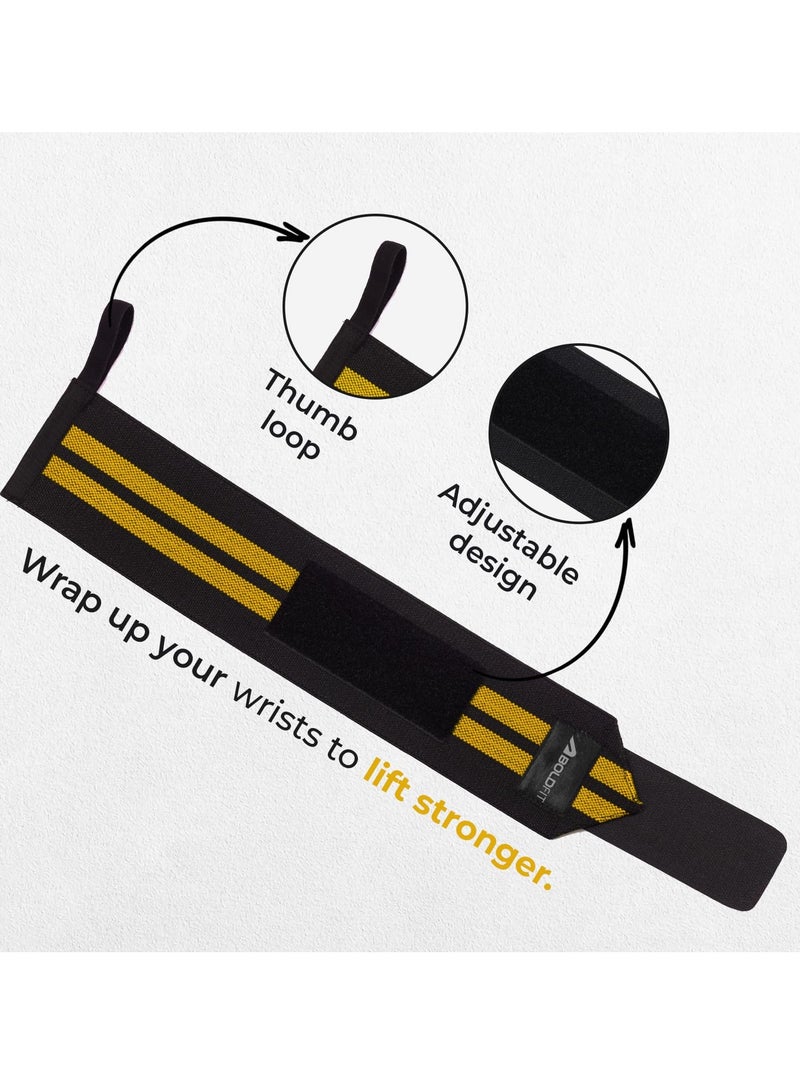 BOLDFIT Wrist Supporter For Gym Wrist Band For Men Gym & Women With Thumb Loop Straps - Wrist Wrap Gym Accessories For Men Hand Grip & Wrist Support Sports Straps For Gym, Weightlifting  - Image 3
