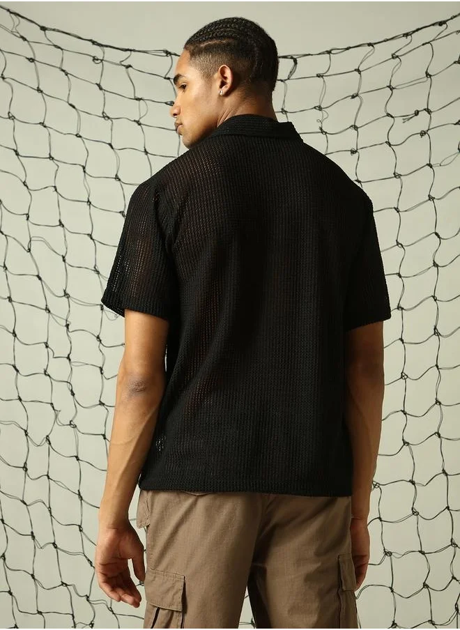 هوبرهولمي Black Shirt for Men, Modern Style