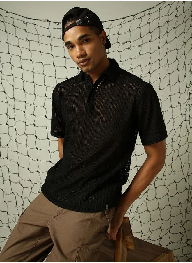 هوبرهولمي Black Shirt for Men, Modern Style