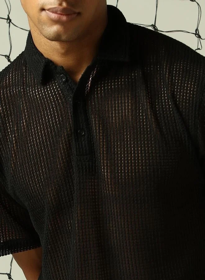 هوبرهولمي قميص أسود رجالي عصري