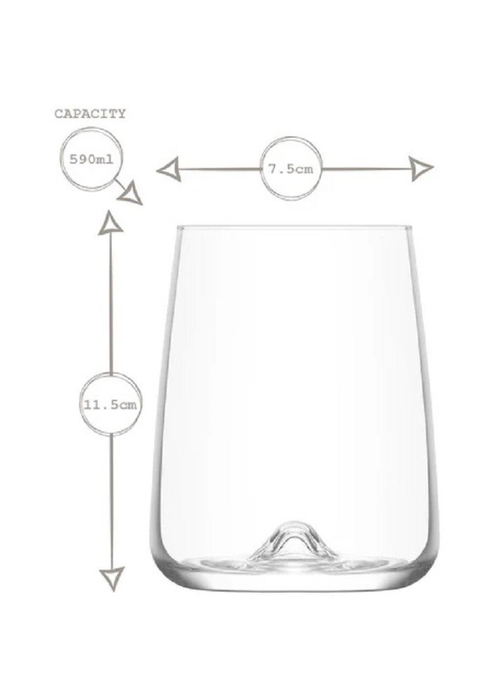 LAV 6 Pieces Terra Tumbler Set 590 Ml - Clear - Image 2