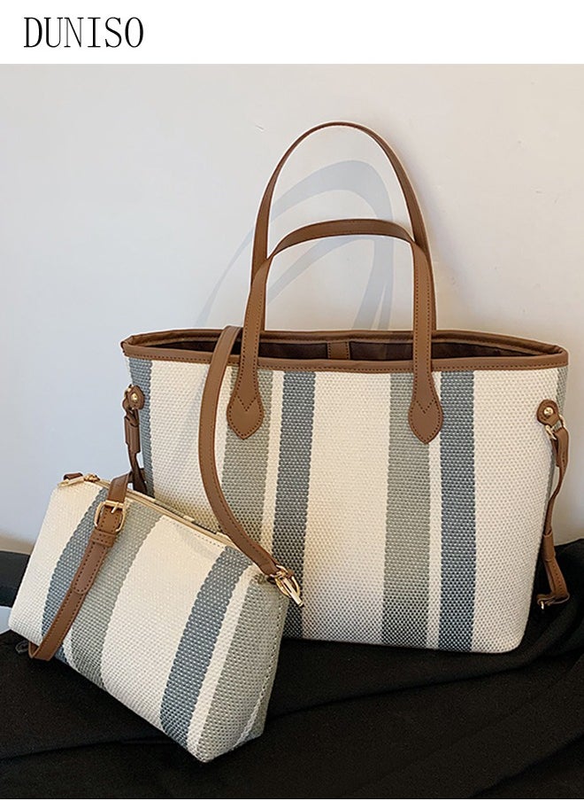 DUNISO - Women's Fashion Shoulder Tote Bag Faux Leather Crossbody Bag Set For Women Large Capacity Bucket Bag Fashionable Travel Messenger Shoulder Bag For Ladies - Image 1