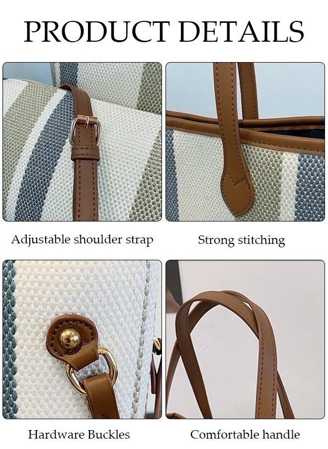 DUNISO - Women's Fashion Shoulder Tote Bag Faux Leather Crossbody Bag Set For Women Large Capacity Bucket Bag Fashionable Travel Messenger Shoulder Bag For Ladies - Image 1