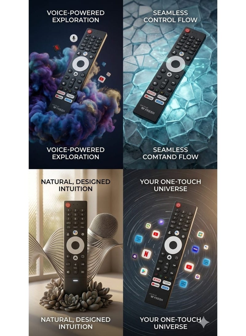 frisher Fresh Smart TV Remote Control with Voice Search & One-Touch Hotkeys - Image 3