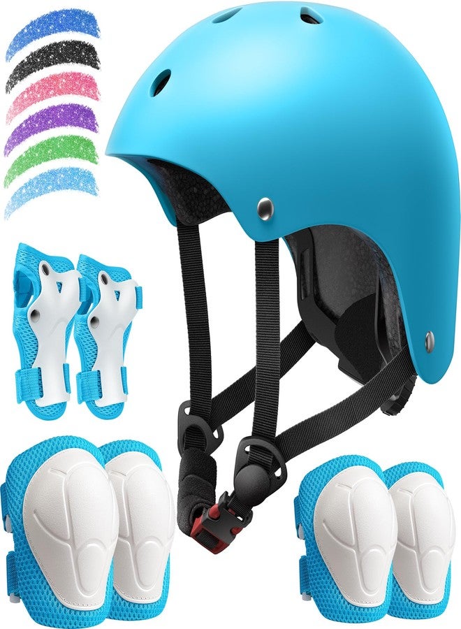 DARME Kids Bike Helmet Set, Adjustable Helmet for Ages 3-15 Year Boys Girls, Pad Set with Knee and Elbow Pads for Bike, Roller, Skating, Scooter, Longboard and More Sports - Image 1