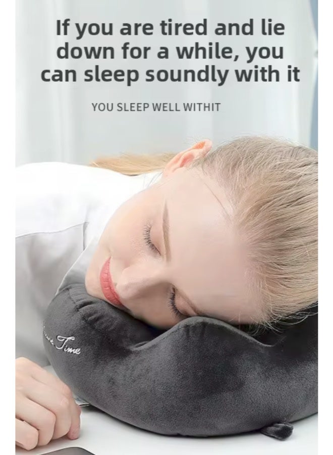 Evva Versatile & Adjustable U-Shaped Travel Neck Pillow: Ultimate Headrest Support for Airplanes, Cars, and Office Sleeping - Image 3