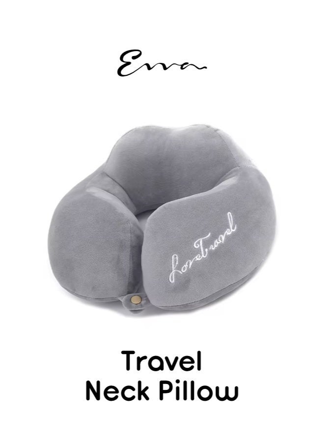 Evva Versatile & Adjustable U-Shaped Travel Neck Pillow: Ultimate Headrest Support for Airplanes, Cars, and Office Sleeping - Image 1